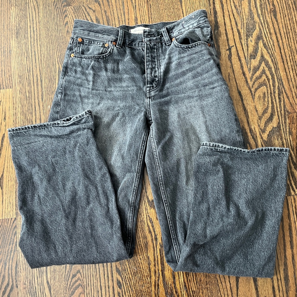 Washed Black Wide-Leg Madewell Jeans